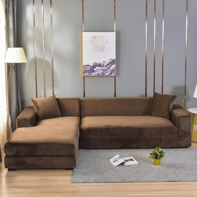 Elastische Bankhoes Fluweel Volledige Bescherming 1-4 Zits Wasbaar Vlekbestendig Huisdieren Stretch Sofa Cover | Sulvida