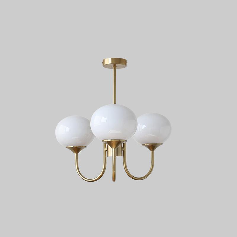 Glazen kroonluchter met metalen armatuur ø46cm & ø67cm 3 of 5 lichtpunten roze wit crème koper chroom | Sulvida