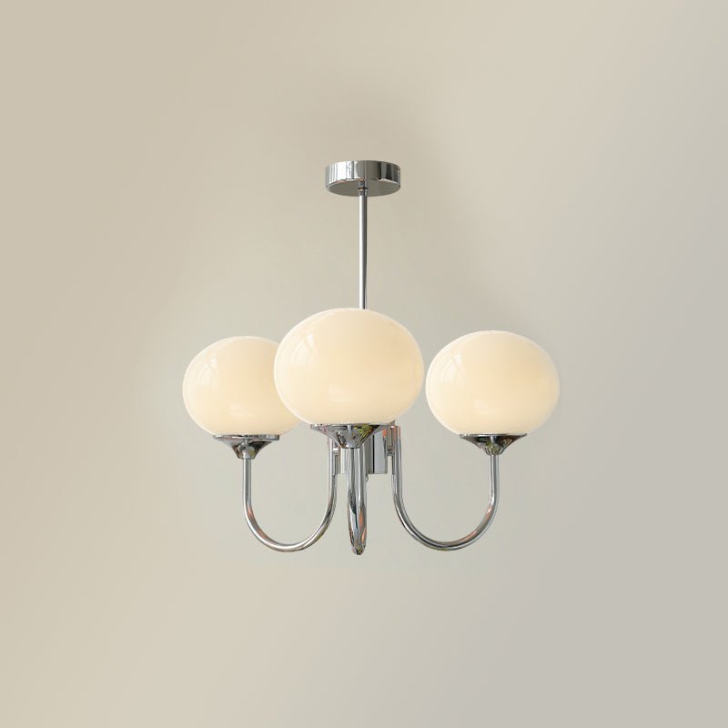 Glazen kroonluchter met metalen armatuur ø46cm & ø67cm 3 of 5 lichtpunten roze wit crème koper chroom | Sulvida
