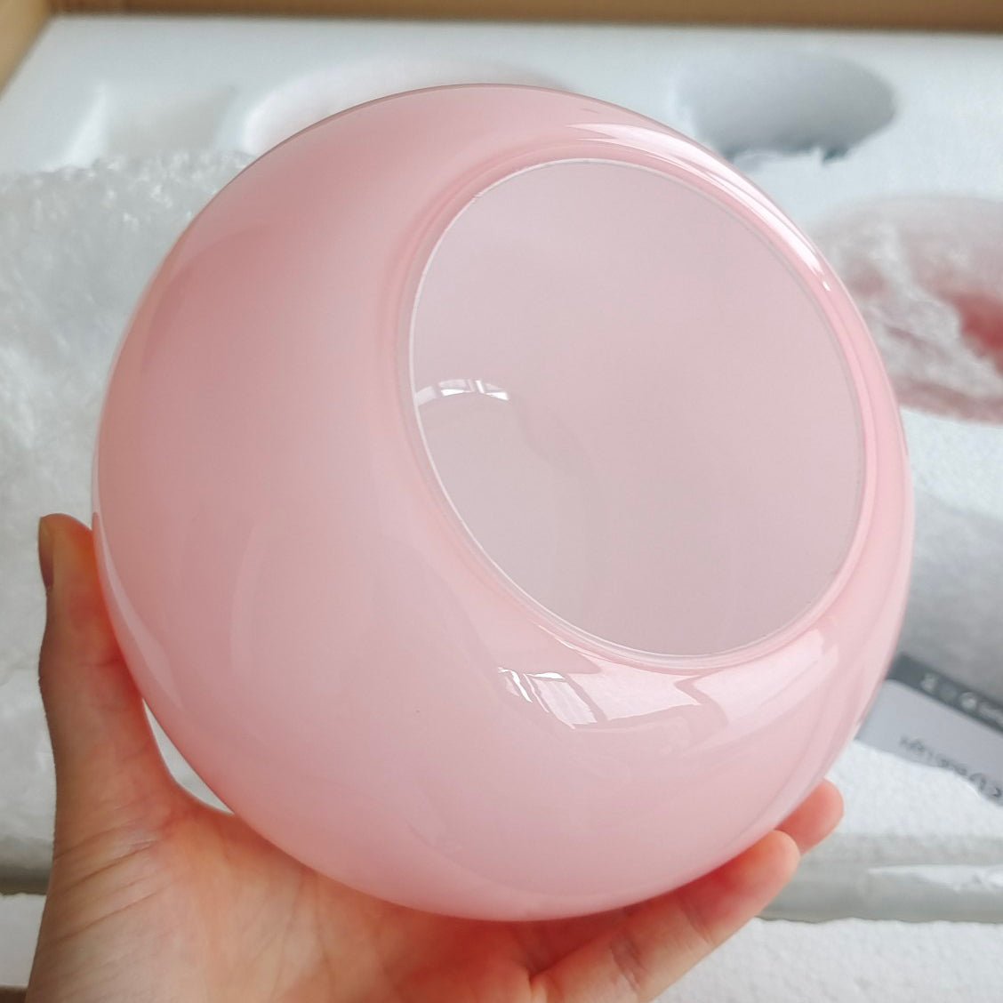 Glazen kroonluchter met metalen armatuur ø46cm & ø67cm 3 of 5 lichtpunten roze wit crème koper chroom | Sulvida