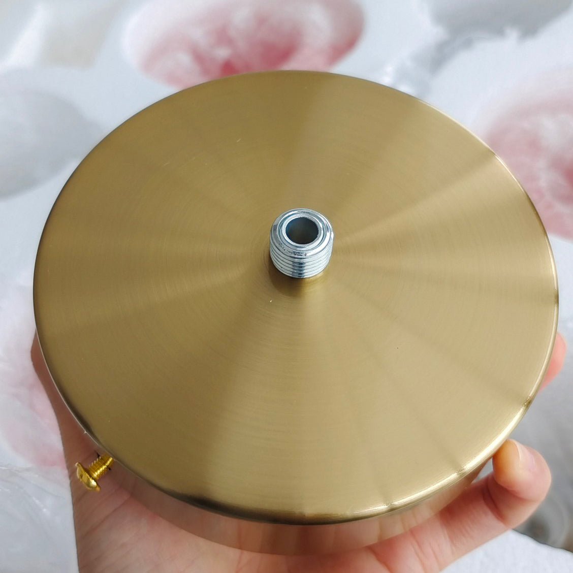 Glazen kroonluchter met metalen armatuur ø46cm & ø67cm 3 of 5 lichtpunten roze wit crème koper chroom | Sulvida