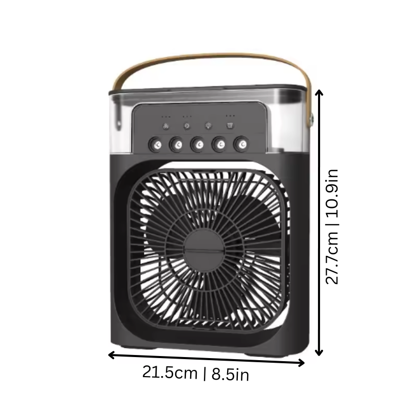 Draagbare Mini Luchtkoeler met Luchtbevochtiger USB Oplaadbaar 3 Snelheden Stil Airco voor Kantoor Thuis Slaapkamer Bureau Persoonlijke Koeling | Sulvida