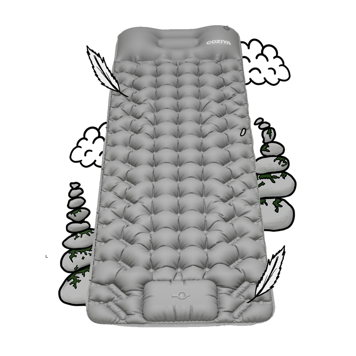 Zelfopblazende Slaapmat TPU Nylon 190×58×5cm Kamperen Outdoor Lichtgewicht Compacte Luchtmatras Isolerend | Sulvida