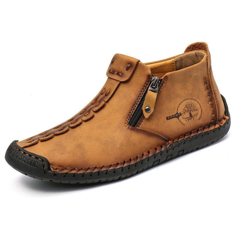 Handgemaakte Herenschoenen met Antislipzool en Ritssluiting Casual Laarzen Premium Comfortlaarzen Heren | Sulvida