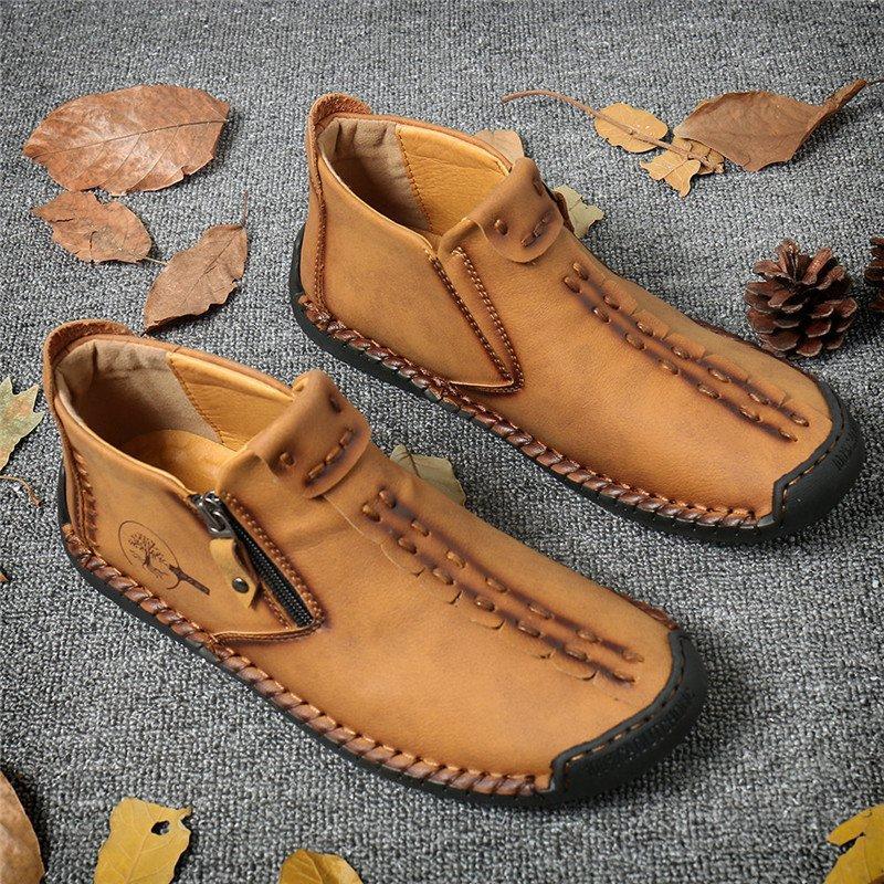Handgemaakte Herenschoenen met Antislipzool en Ritssluiting Casual Laarzen Premium Comfortlaarzen Heren | Sulvida