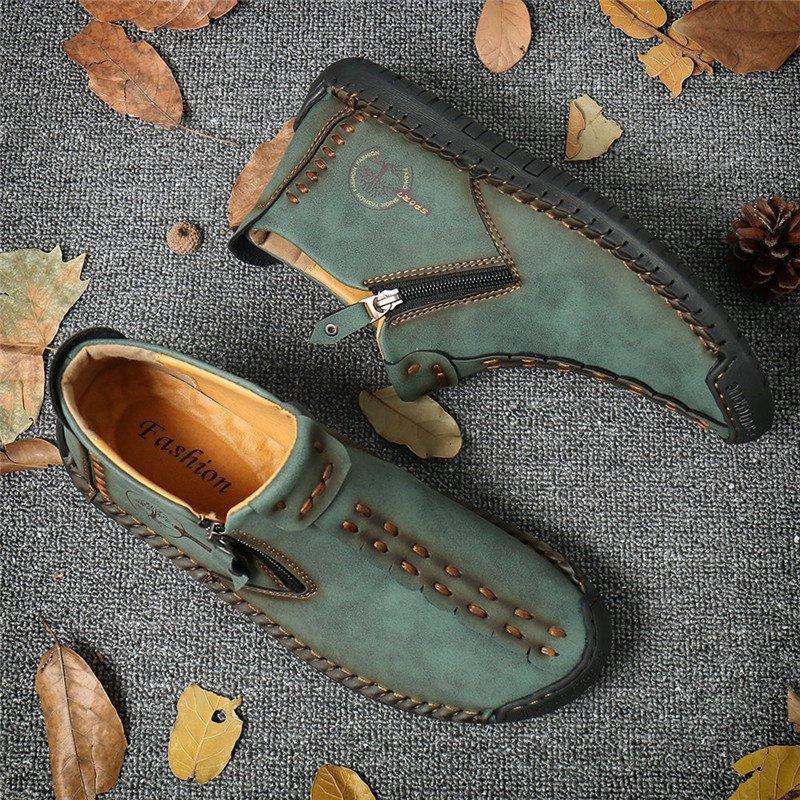 Handgemaakte Herenschoenen met Antislipzool en Ritssluiting Casual Laarzen Premium Comfortlaarzen Heren | Sulvida