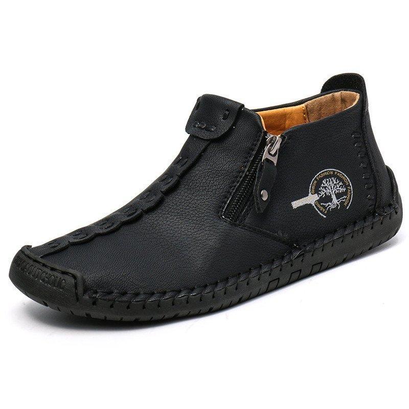 Handgemaakte Herenschoenen met Antislipzool en Ritssluiting Casual Laarzen Premium Comfortlaarzen Heren | Sulvida