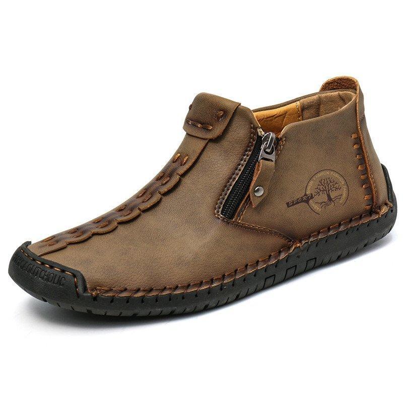 Handgemaakte Herenschoenen met Antislipzool en Ritssluiting Casual Laarzen Premium Comfortlaarzen Heren | Sulvida