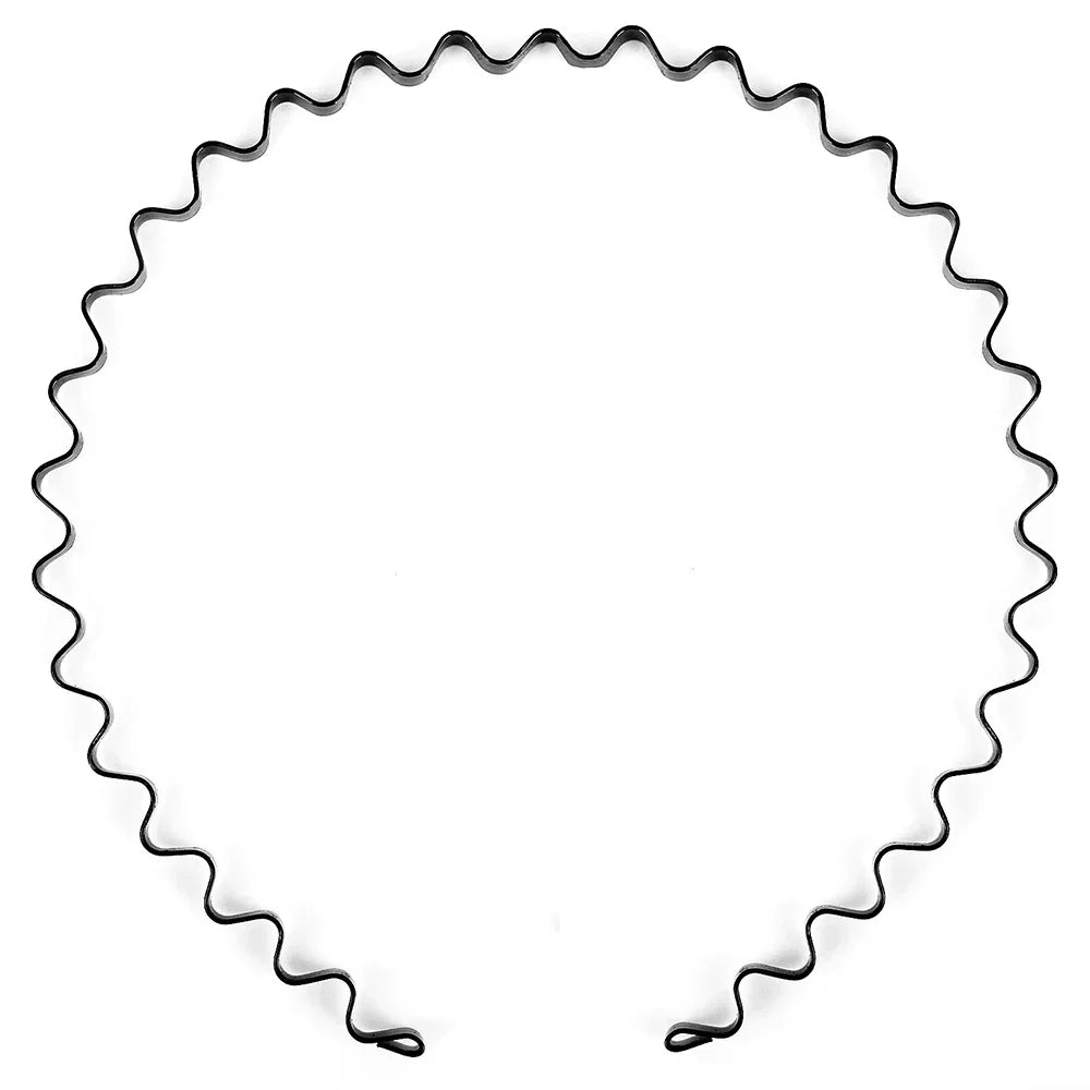 Metalen Haarband voor Heren Set 6 Stuks Golvend Zigzag Spiraal Design Antislip Klassiek Zwart Haaraccessoire | Sulvida