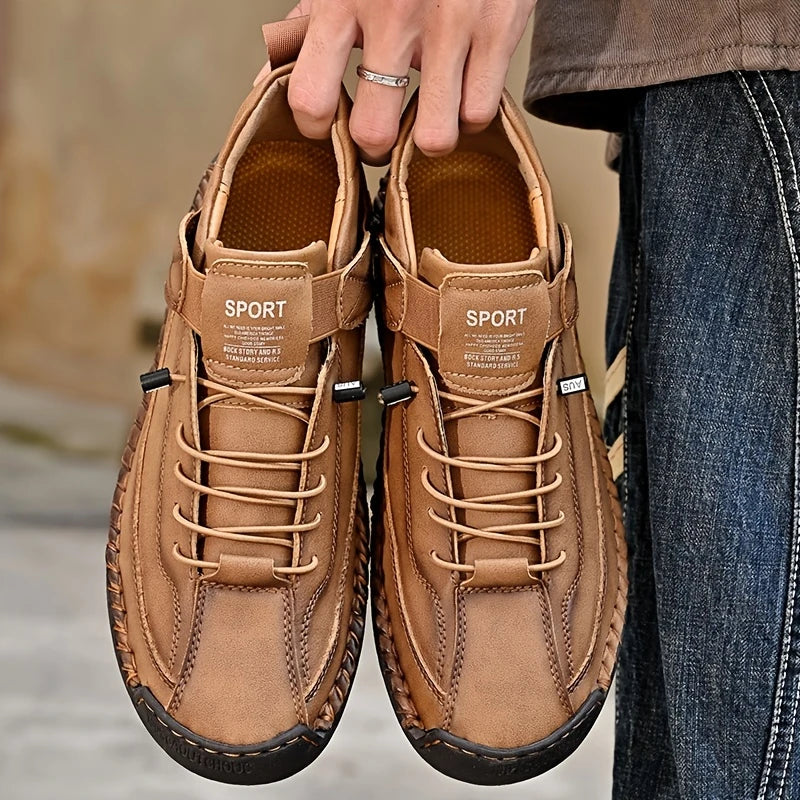 Orthopedische Herenschoenen Comfort Dagelijks Blauw Groen Zwart Kaki Slip-on Voetsteun Antislip Loopschoenen | Sulvida
