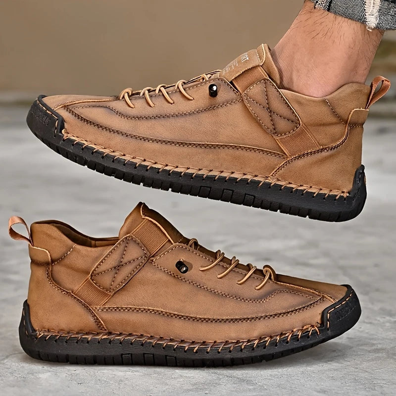 Orthopedische Herenschoenen Comfort Dagelijks Blauw Groen Zwart Kaki Slip-on Voetsteun Antislip Loopschoenen | Sulvida