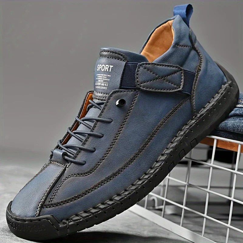 Orthopedische Herenschoenen Comfort Dagelijks Blauw Groen Zwart Kaki Slip-on Voetsteun Antislip Loopschoenen | Sulvida