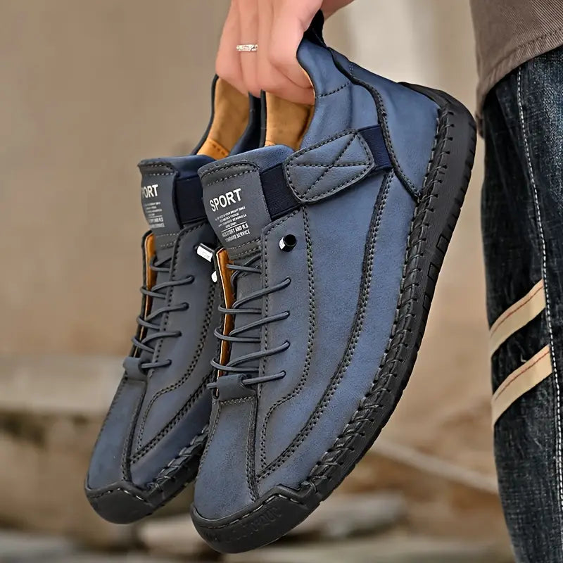 Orthopedische Herenschoenen Comfort Dagelijks Blauw Groen Zwart Kaki Slip-on Voetsteun Antislip Loopschoenen | Sulvida