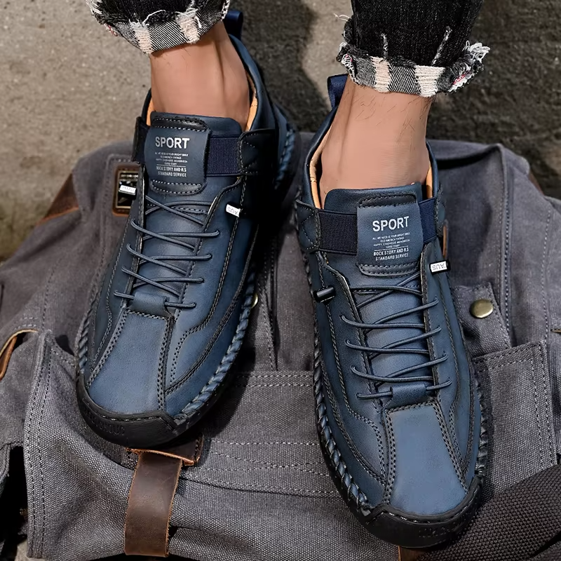 Orthopedische Herenschoenen Comfort Dagelijks Blauw Groen Zwart Kaki Slip-on Voetsteun Antislip Loopschoenen | Sulvida