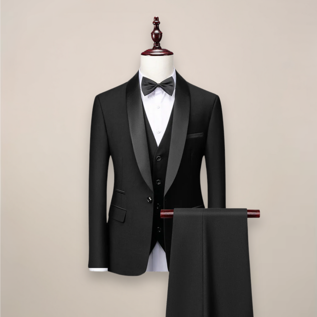 Driedelig Smokingkostuum voor Heren Modern Getailleerd Zwart Navy Grijs Rood met Vest Pantalon Bruiloft | Sulvida