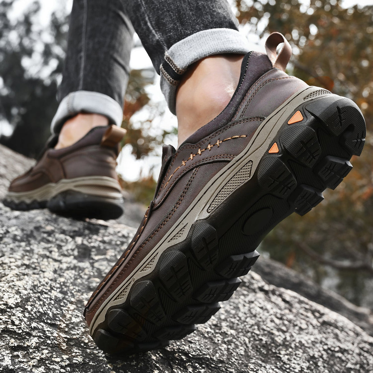 Orthopedische Instappers Heren Loopschoenen Comfortabel Casual Lichtbruin Donkerbruin Zwart Dagelijks | Sulvida