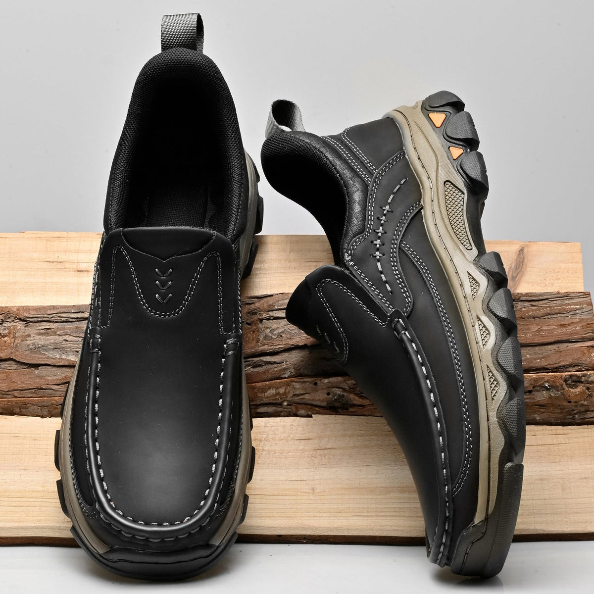 Orthopedische Instappers Heren Loopschoenen Comfortabel Casual Lichtbruin Donkerbruin Zwart Dagelijks | Sulvida
