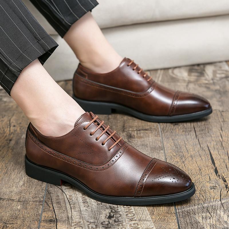 Heren Geklede Brogue Oxford Schoenen Zwart Bruin Leer – Zakelijk Formeel Klassiek Handgemaakt Design | Sulvida