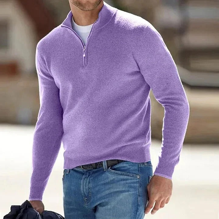 Luxe Cashmere Trui met Lange Mouwen voor Heren Tijdloos Design Zachte Wollen Pullover Diverse Kleuren | Sulvida