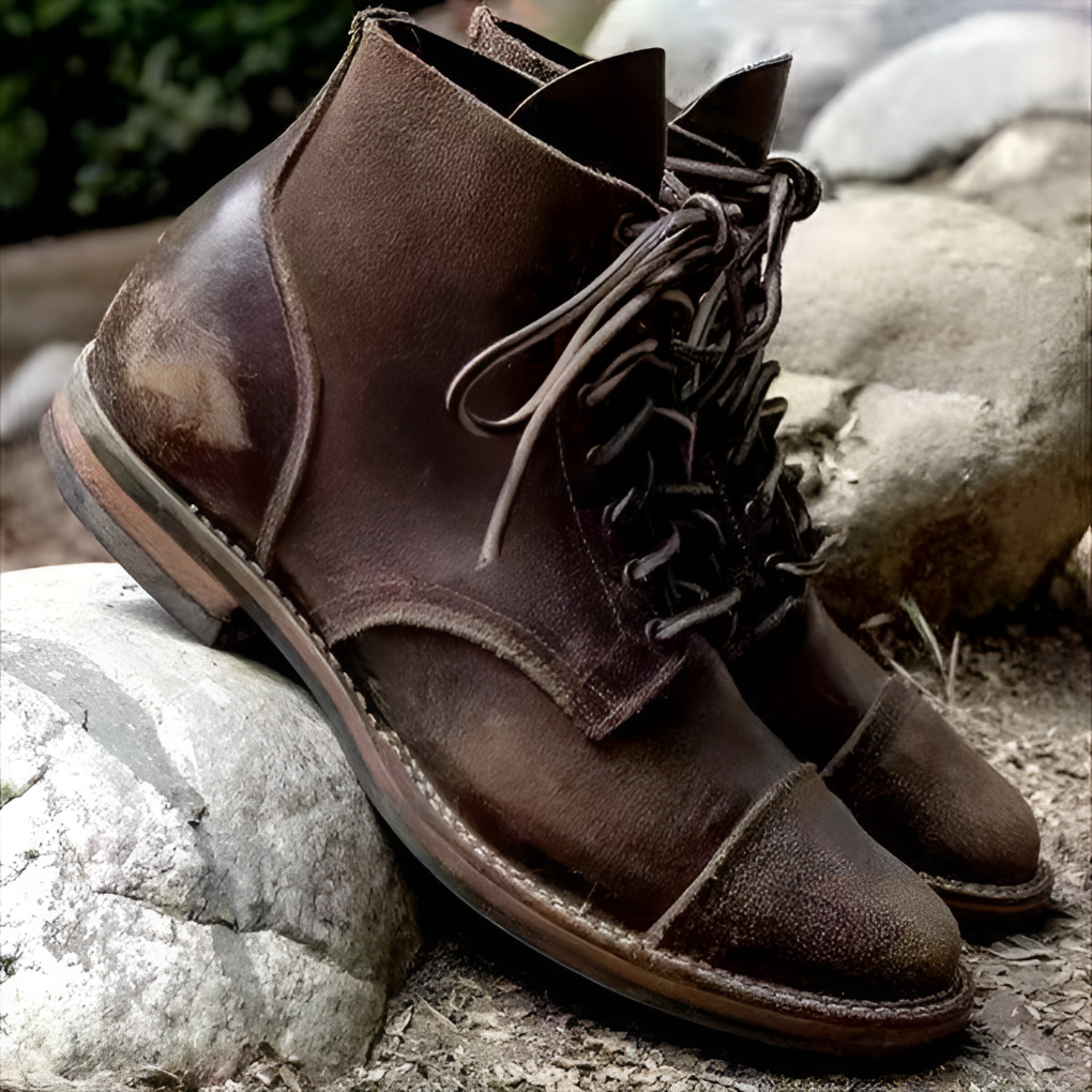 Vintage Veterboots Heren Lace-Up Combat Boots Hoog Model Herfstschoenen Stoere Laarzen Casual Stijl Veterschoenen | Sulvida