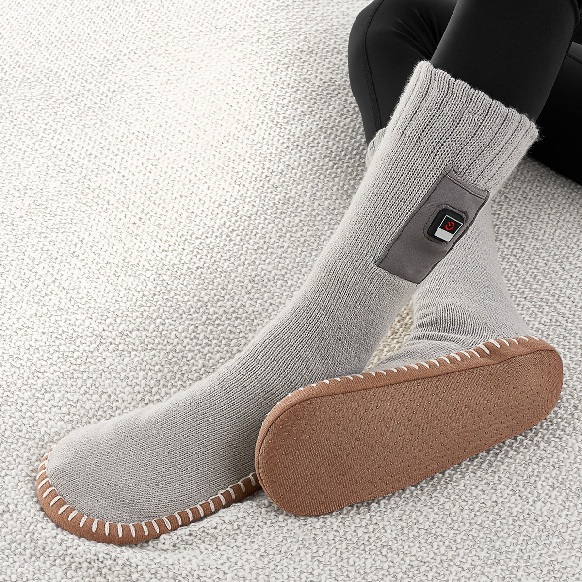 Verwarmde Pantoffelsokken Oplaadbaar met Antislip 8 Uur Warmte Temperatuurregeling USB Unisex Warme Voeten | Sulvida