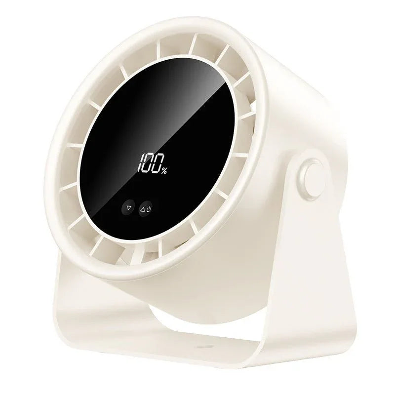 Compacte Tafelventilator met 100 Snelheden Display 12W Stilmotor Oplaadbaar Bureau Bureauventilator USB Werkplek | Sulvida