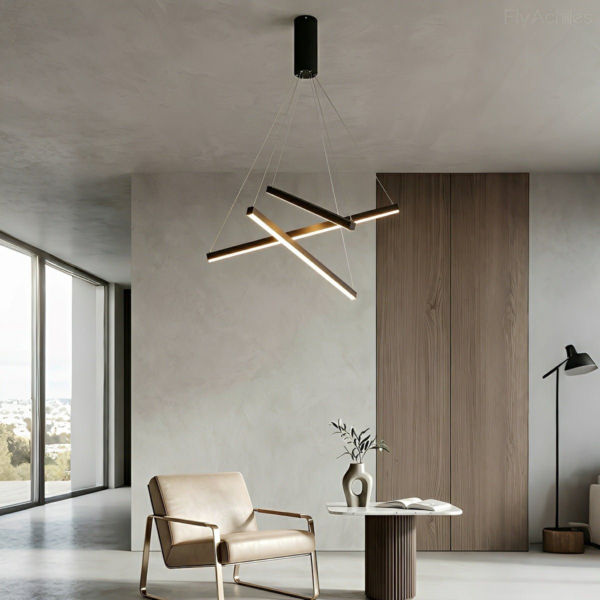 Geometrische Trapsgewijze Dimbare LED Hanglamp Zwart Modern Design met Afstandsbediening voor Woonkamer | Sulvida