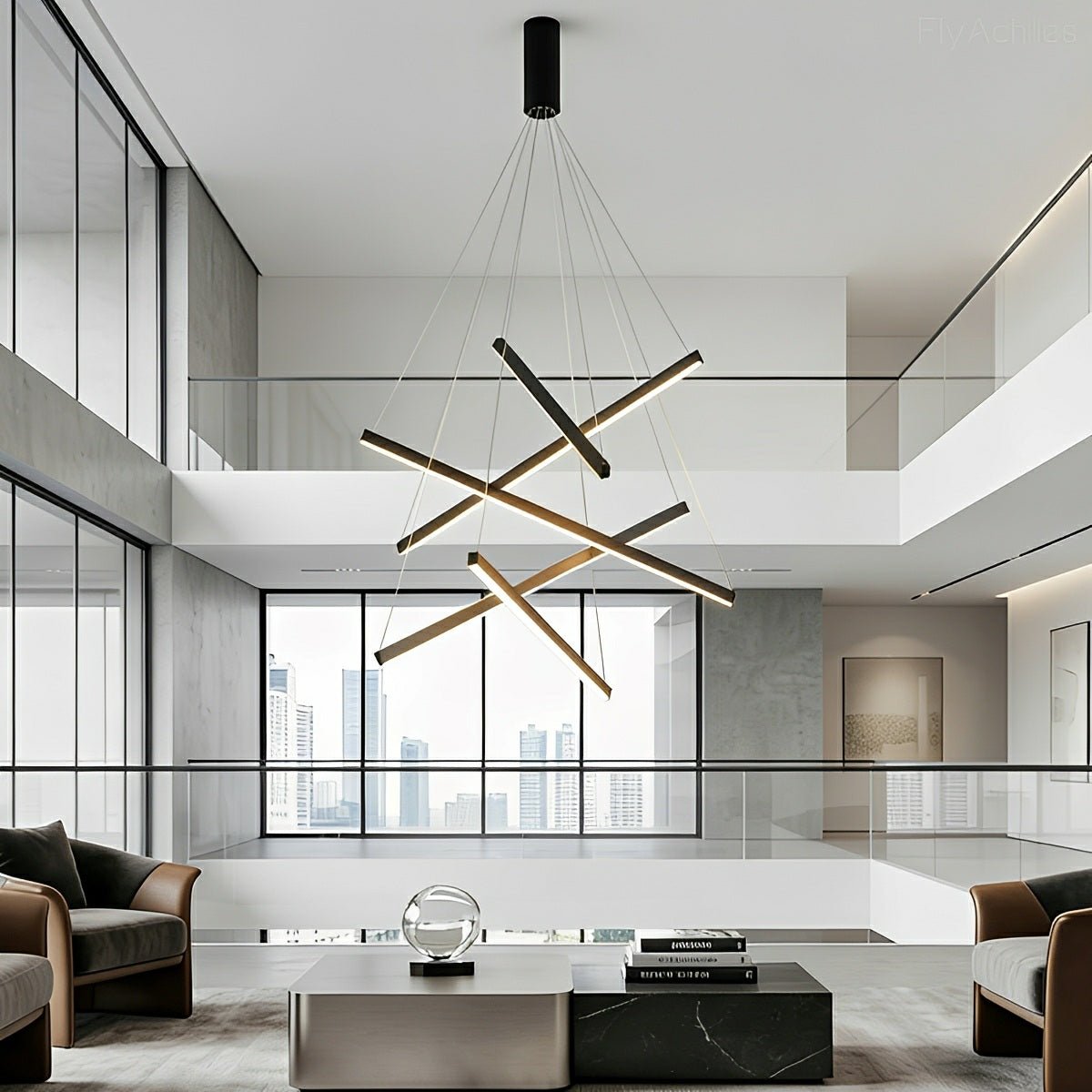 Geometrische Trapsgewijze Dimbare LED Hanglamp Zwart Modern Design met Afstandsbediening voor Woonkamer | Sulvida