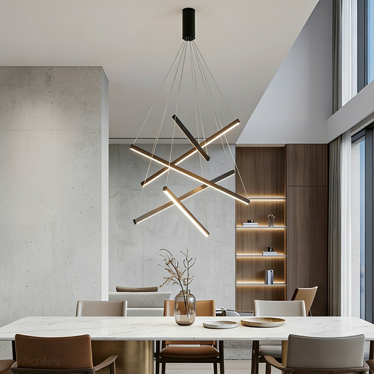 Geometrische Trapsgewijze Dimbare LED Hanglamp Zwart Modern Design met Afstandsbediening voor Woonkamer | Sulvida