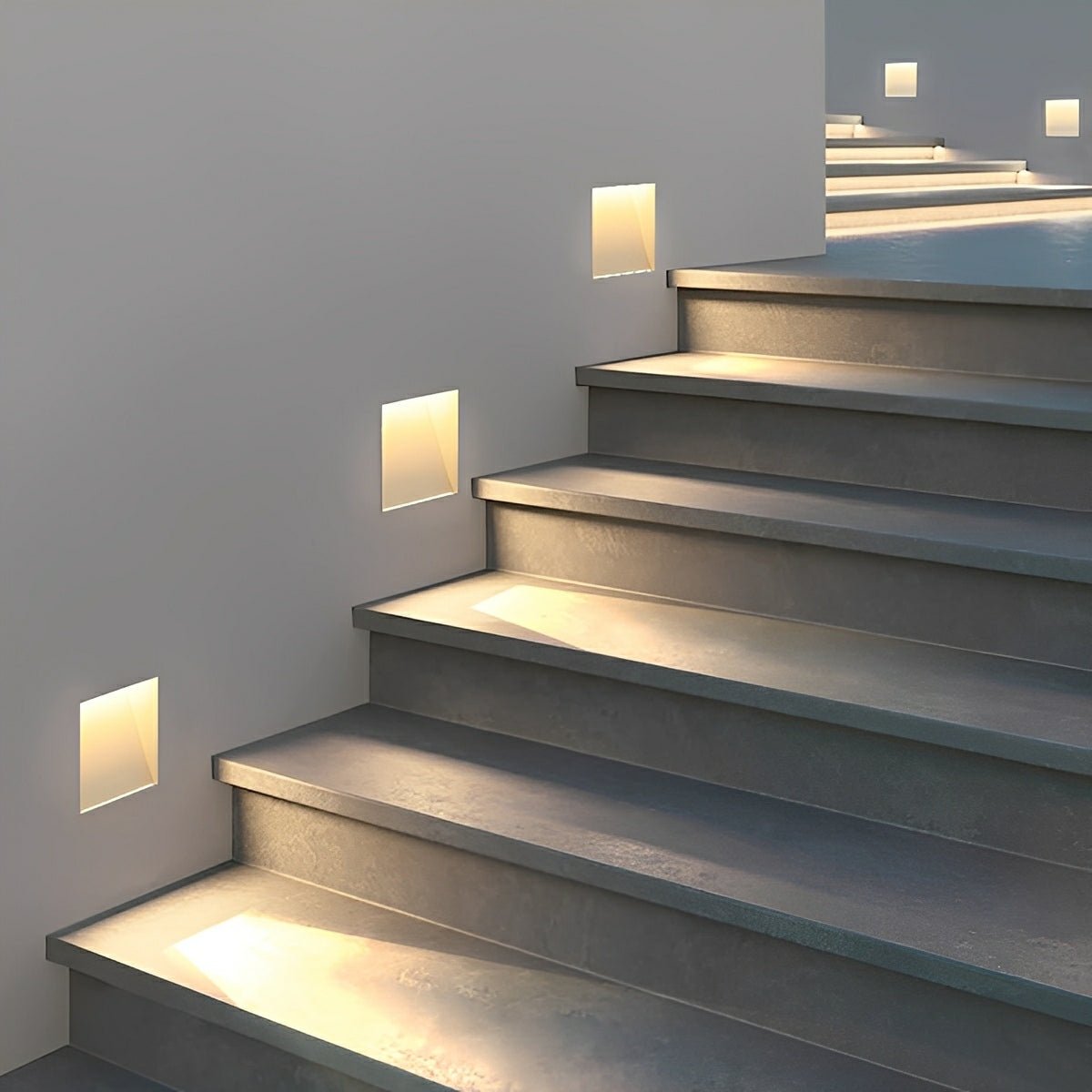 Inbouwbare LED-wandlamp aluminium rechthoek met bewegingssensor voor hal trap gang wit modern energiezuinig | Sulvida