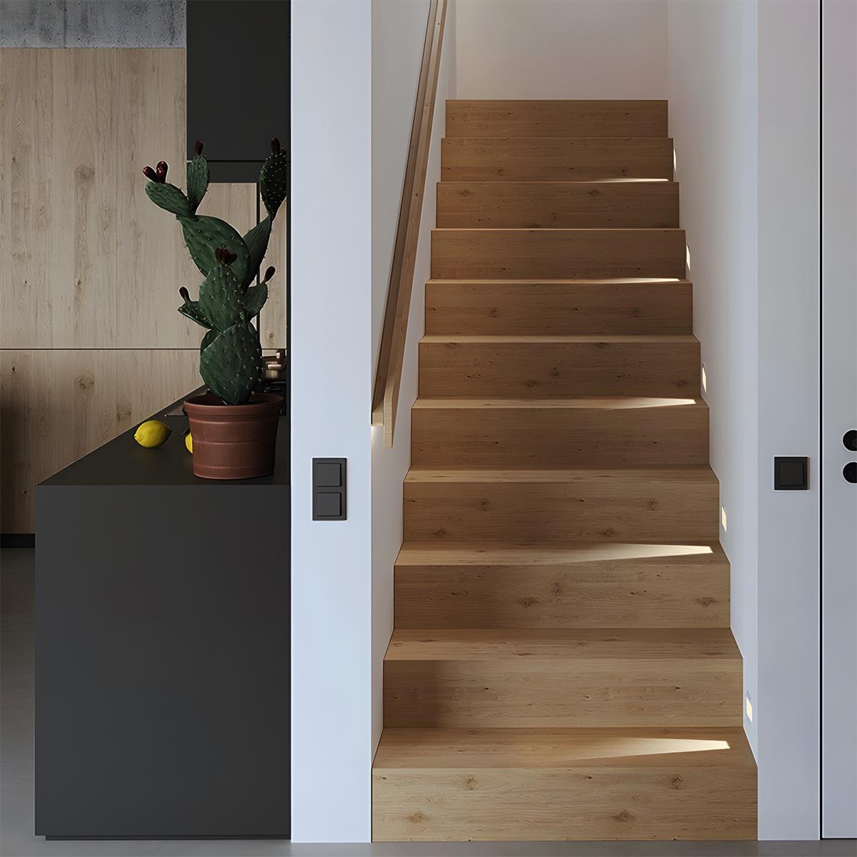 Inbouwbare LED-wandlamp aluminium rechthoek met bewegingssensor voor hal trap gang wit modern energiezuinig | Sulvida