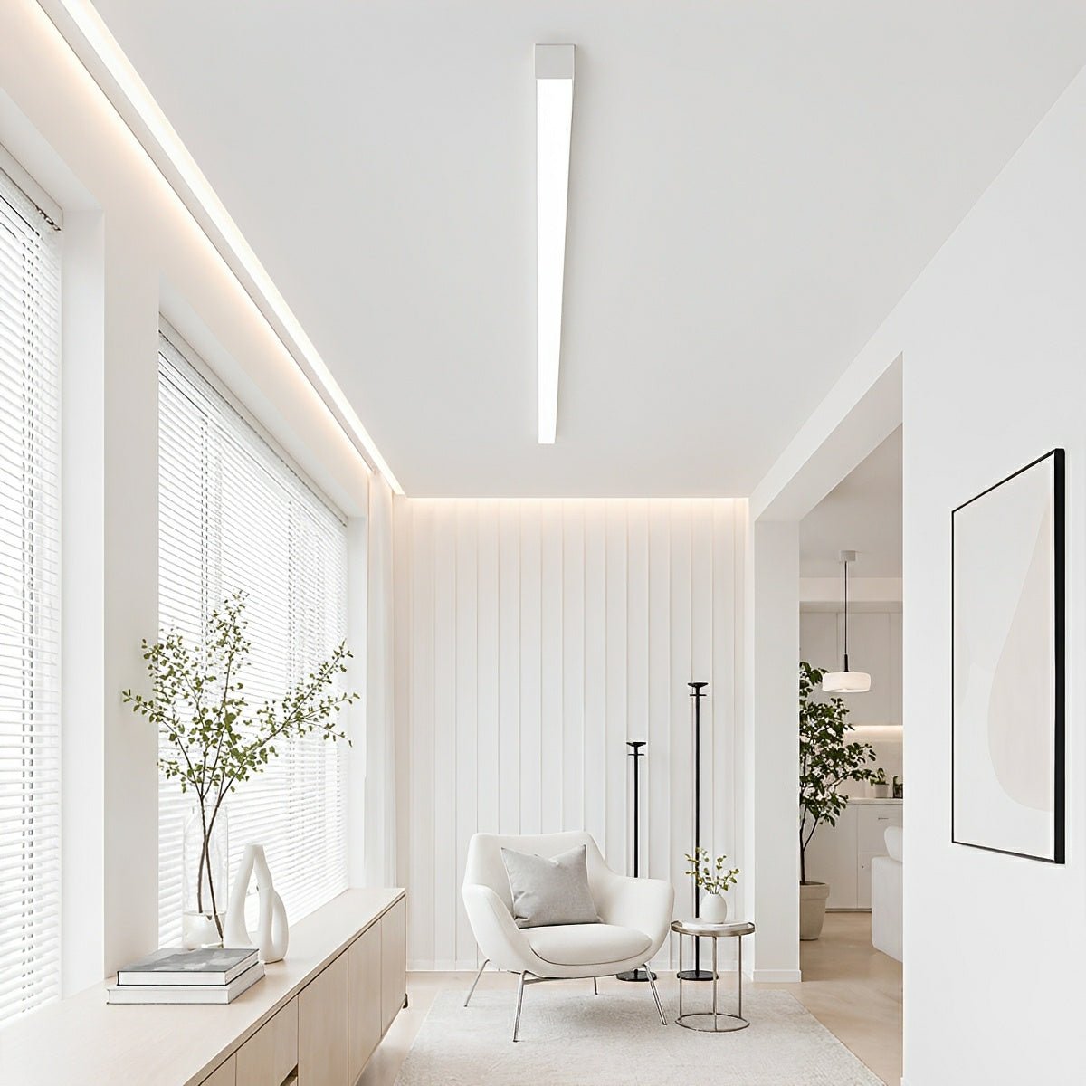 LED Plafondlamp Dimbaar met Afstandsbediening Aluminium Zwart Wit Moderne Stripverlichting Woonkamer Slaapkamer | Sulvida