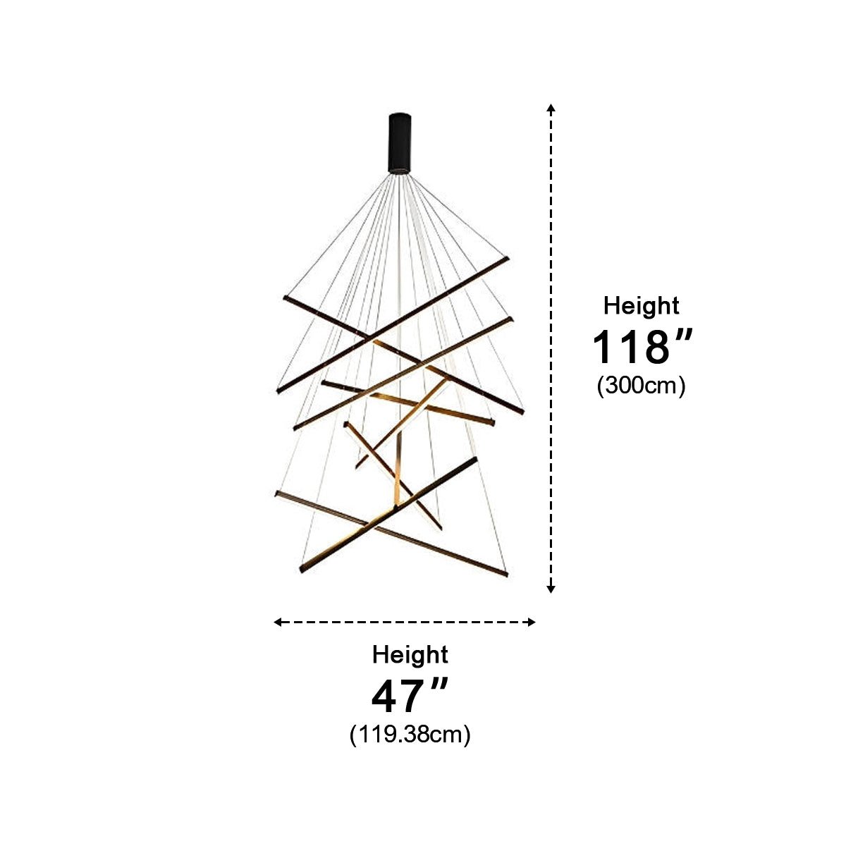 Geometrische Trapsgewijze Dimbare LED Hanglamp Zwart Modern Design met Afstandsbediening voor Woonkamer | Sulvida