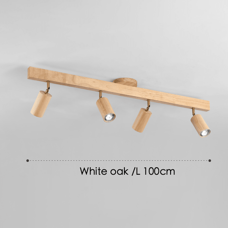 Houten Plafondlamp met Verstelbare Spots Moderne Spotlamp Hout Eetkamer Woonkamer Plafondverlichting Design | Sulvida