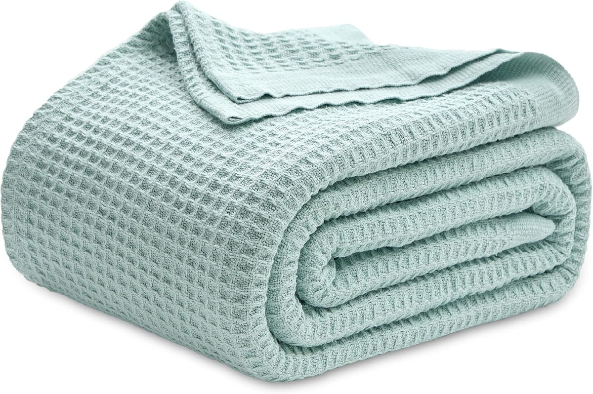 Katoenen Wafelweefsel Deken Queen Size Zacht Ademend Licht Luxe Zomerdeken voor Bed Bank Slaapkamer Comfort | Sulvida
