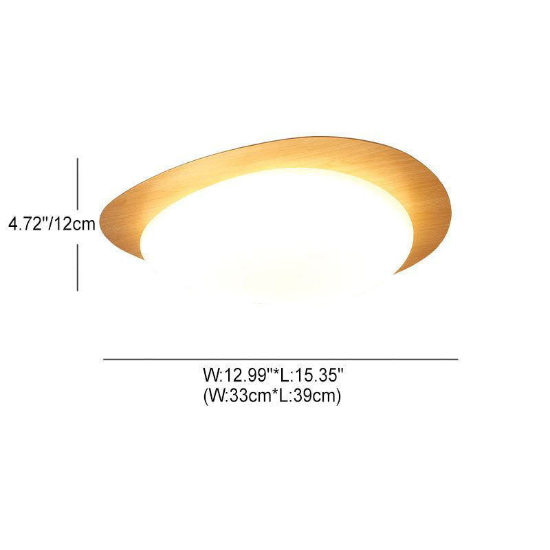LED plafondlamp met houtafwerking ovaal Scandinavisch design dimbaar warm neutraal koel licht woonkamer | Sulvida