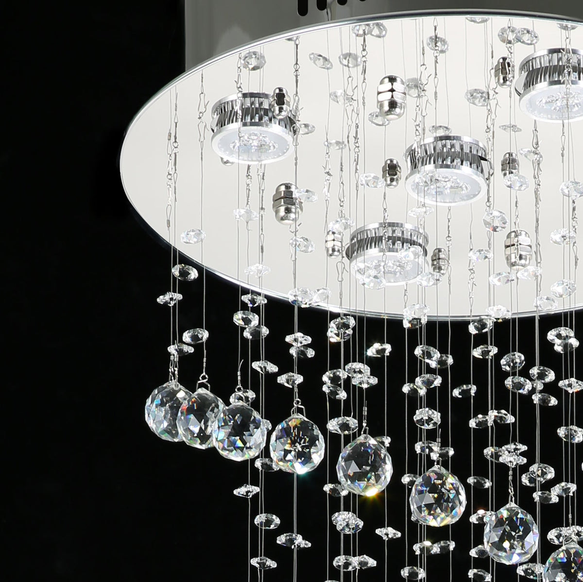 Spiraalvormige kristallen kroonluchter voor trappenhuis hal en vide luxe hanglamp chroom design 40-350 cm | Sulvida