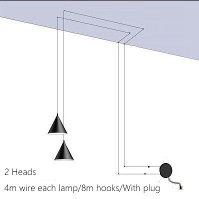 Industriële Metalen Hanglamp E27 Fitting Zwart Modern Design Plafondlamp 90-260V Draadsnoer 6 Meter Woonkamer | Sulvida