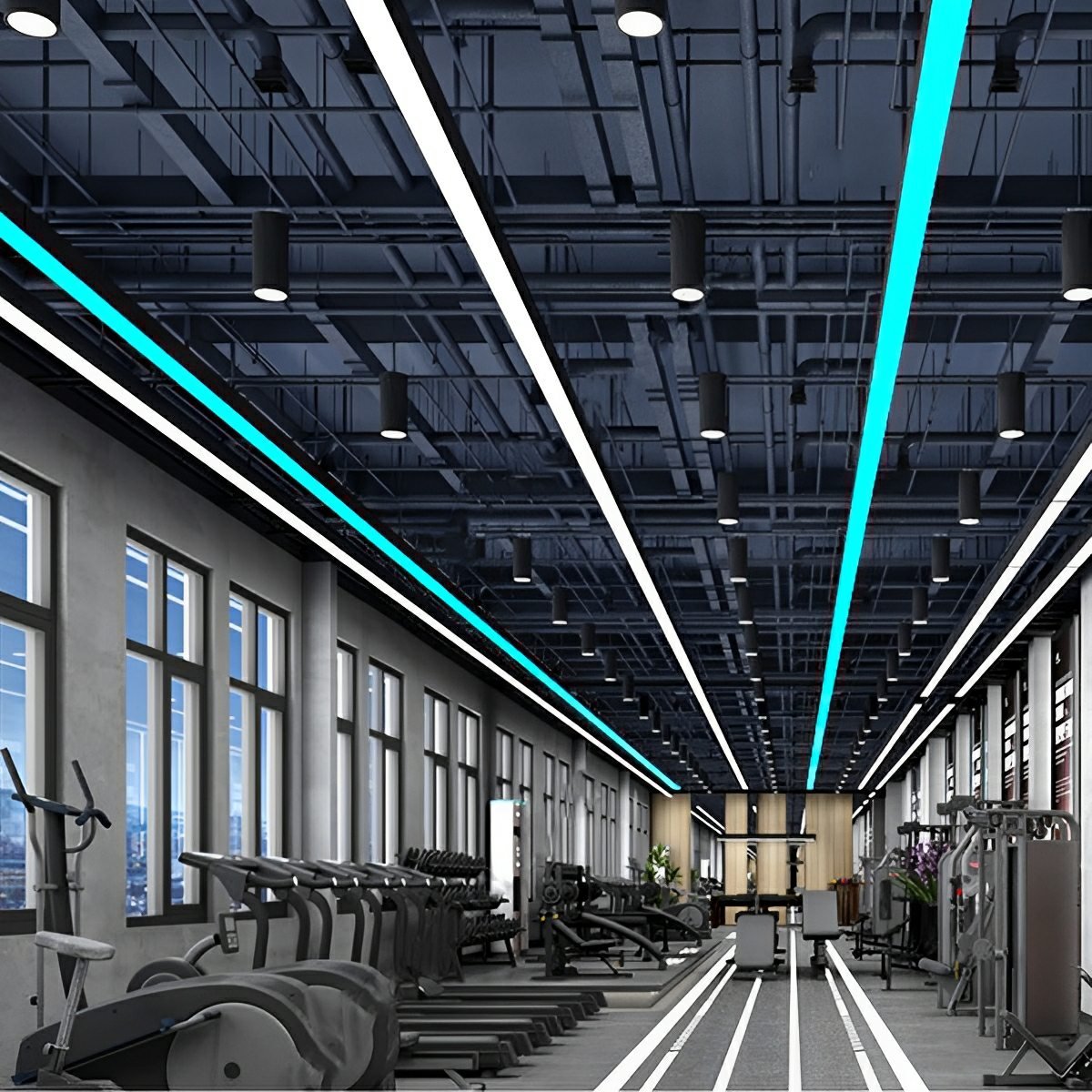 Lineare LED-Pendelleuchte aus schwarzem Aluminium, 100cm 150cm 200cm, Büro, Küche, Esszimmer, schlichtes, modernes Lichtdesign | Sulvida