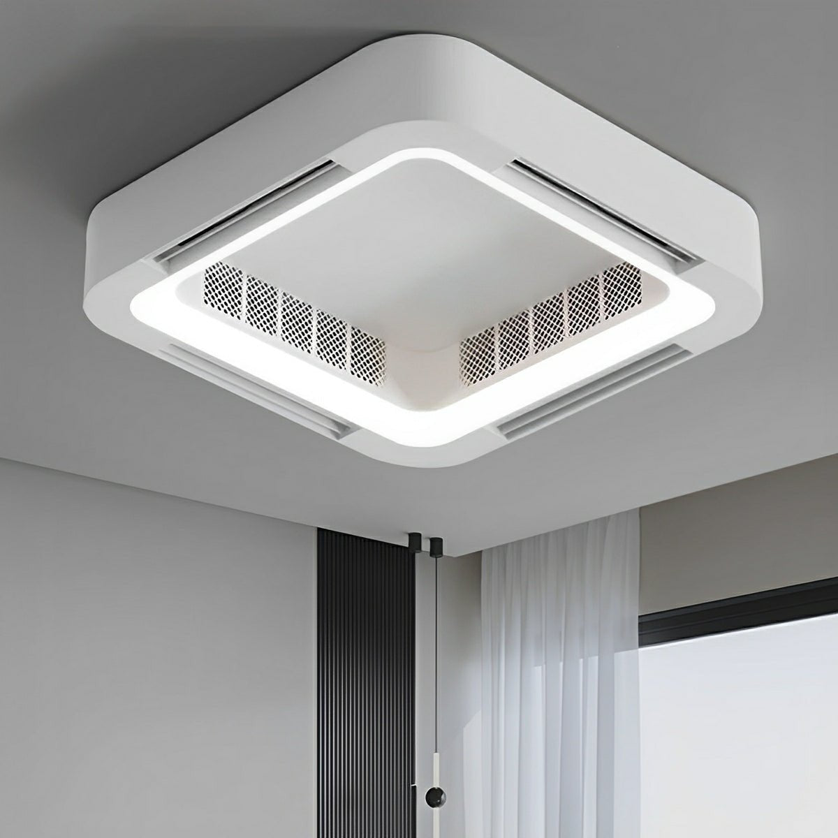 Bladloze Plafondventilator met LED-verlichting 4500lm Dimbaar 3000K-6000K Afstandsbediening voor Ruimtes tot 16m² | Sulvida