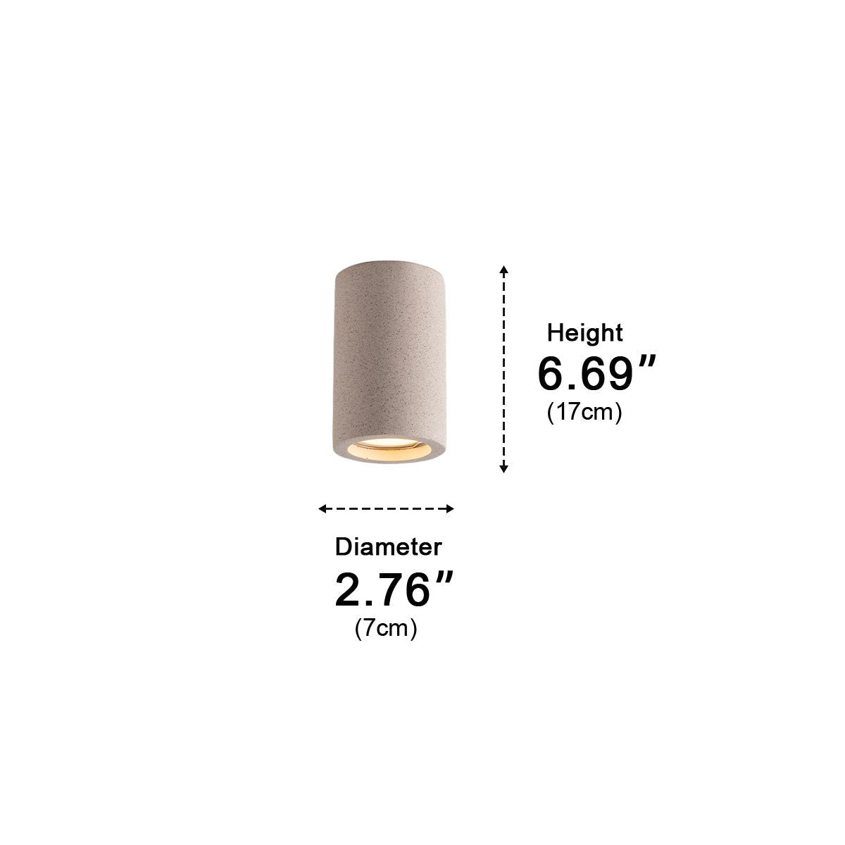 Ronde betonnen plafondlamp LED 7W grijs minimalistisch industrieel design woonkamer keuken slaapkamer | Sulvida