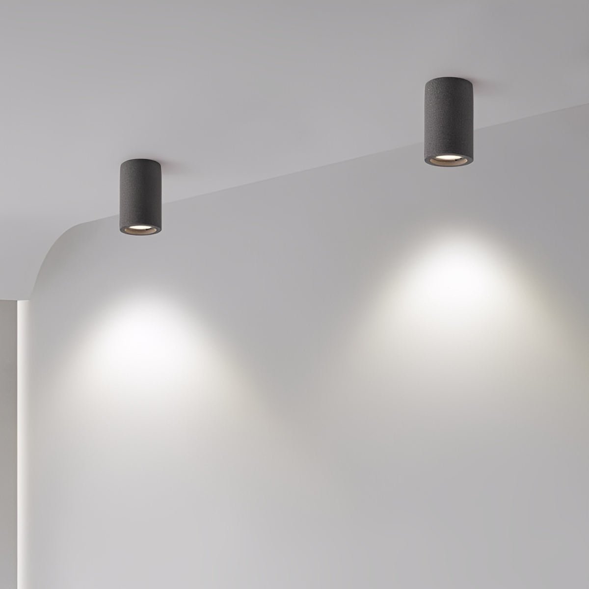 Ronde betonnen plafondlamp LED 7W grijs minimalistisch industrieel design woonkamer keuken slaapkamer | Sulvida