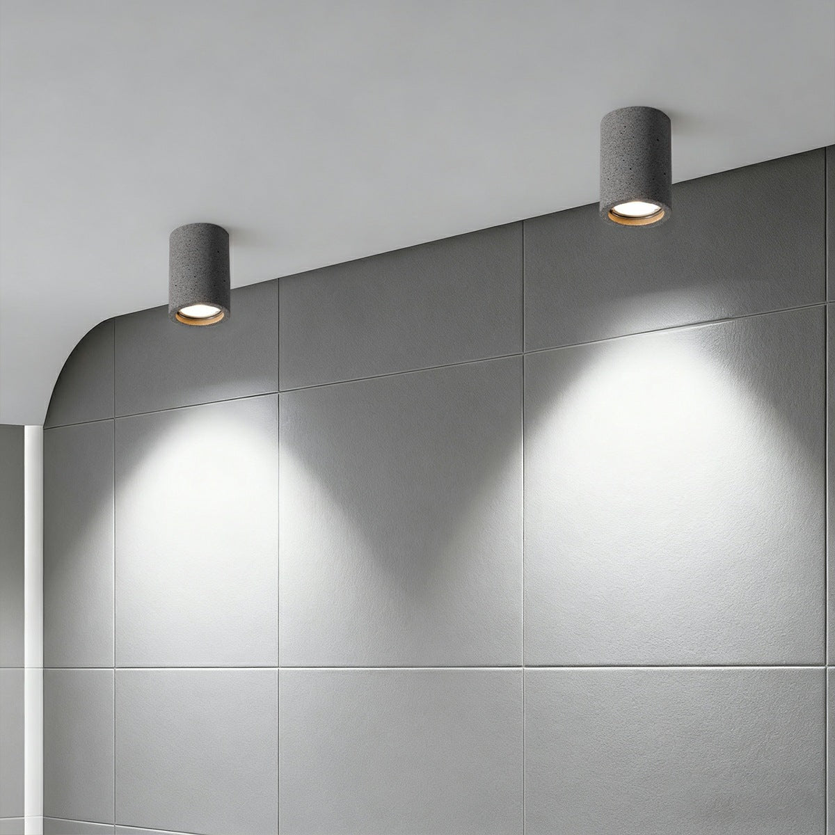 Ronde betonnen plafondlamp LED 7W grijs minimalistisch industrieel design woonkamer keuken slaapkamer | Sulvida