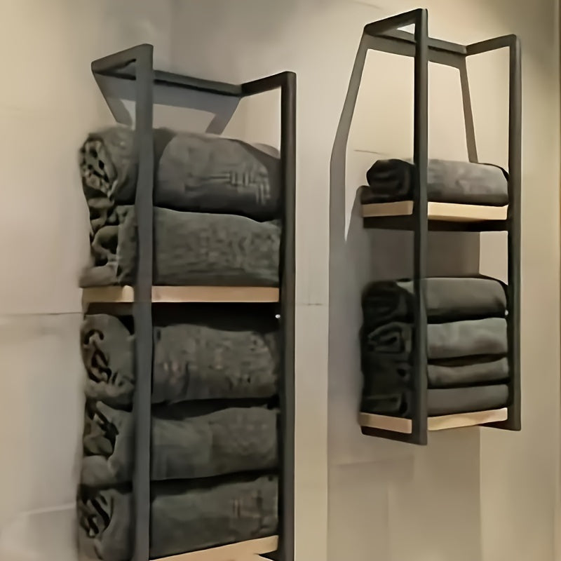Handdoekrek voor Badkamer Wandmontage 77×14,5cm Edelstaal Ruimtebesparend 2-Laags Handdoekenhouder Design | Sulvida