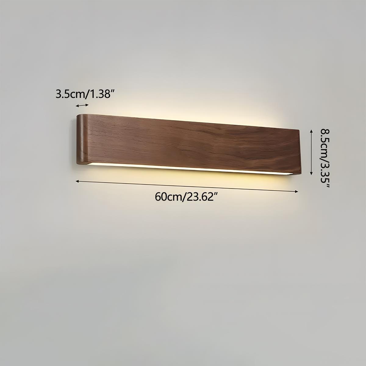 Wandlamp LED Hout Rechthoekig Notenhout 3 Standen Verstelbaar Warm Licht Sfeervol Modern Design Woonkamer | Sulvida