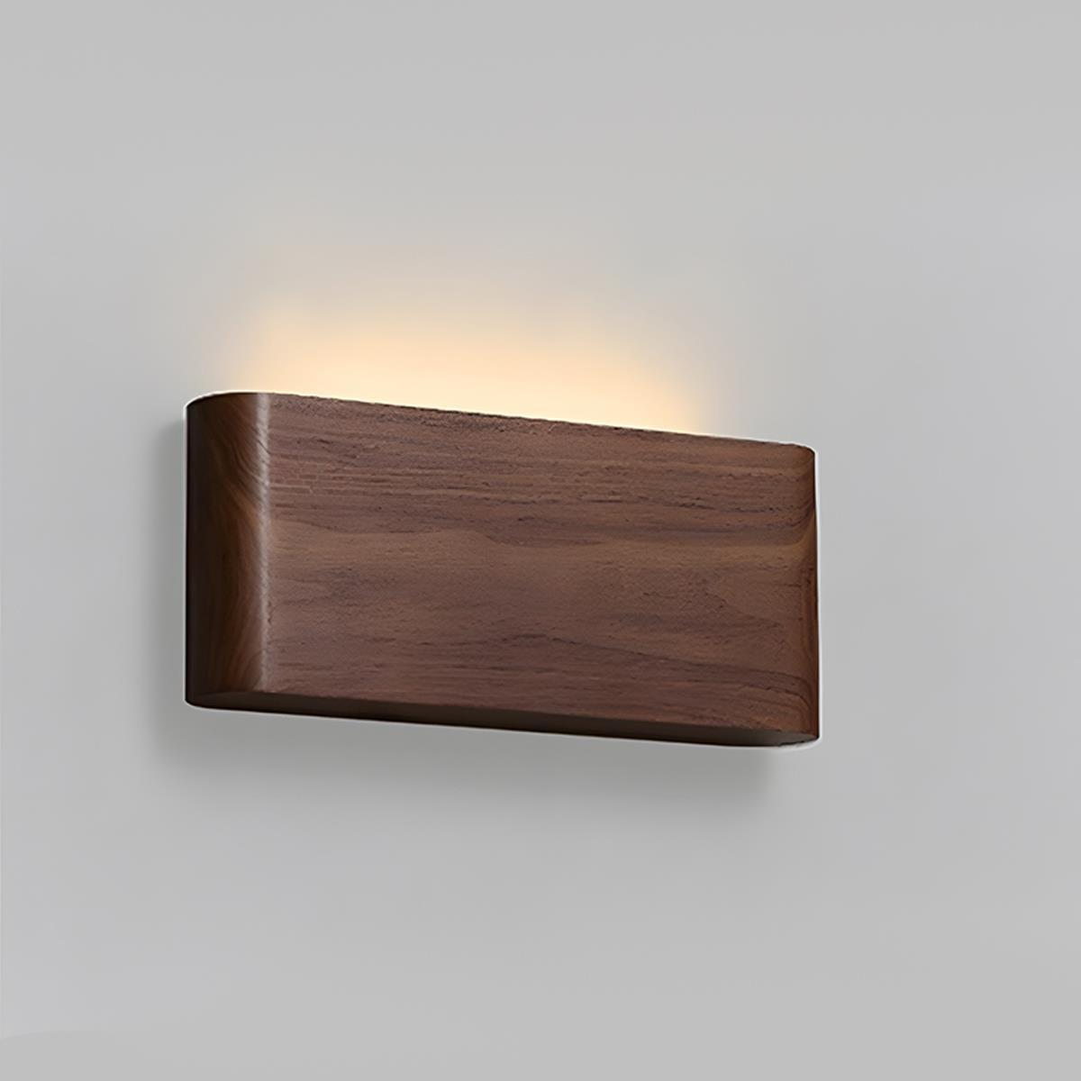 Wandlamp LED Hout Rechthoekig Notenhout 3 Standen Verstelbaar Warm Licht Sfeervol Modern Design Woonkamer | Sulvida