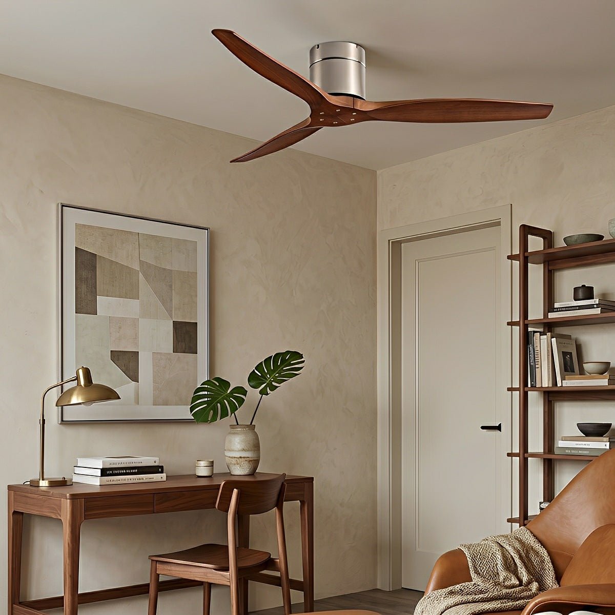 Plafondventilator met Houten Bladen en DC Motor 42 52 60 inch Fluisterstil voor Woonkamer Slaapkamer | Sulvida