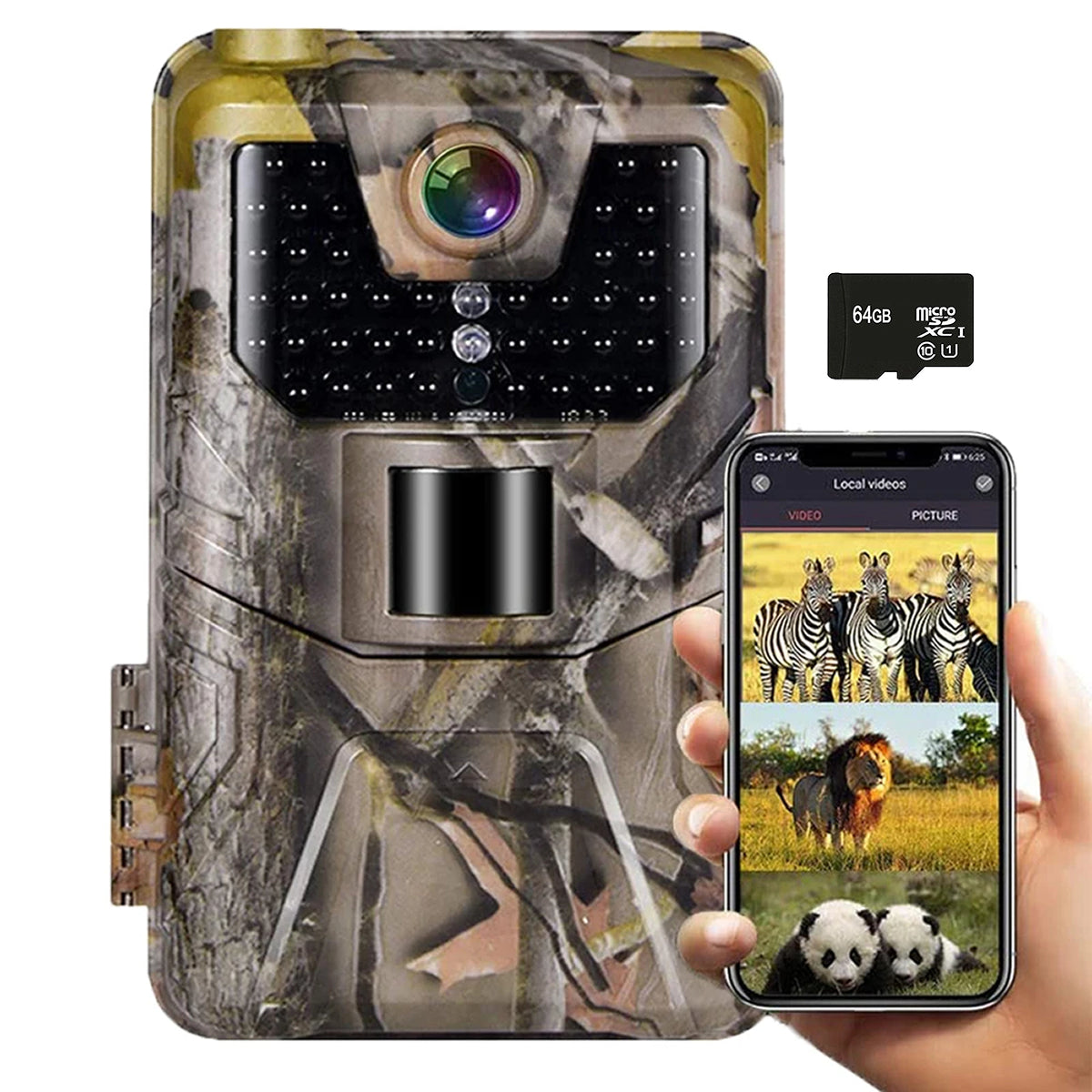 Caméra de chasse Wi-Fi 1080P, 30 MP, vision nocturne, détecteur de mouvement, suivi de la faune, observation du jardin et surveillance extérieure | Sulvida