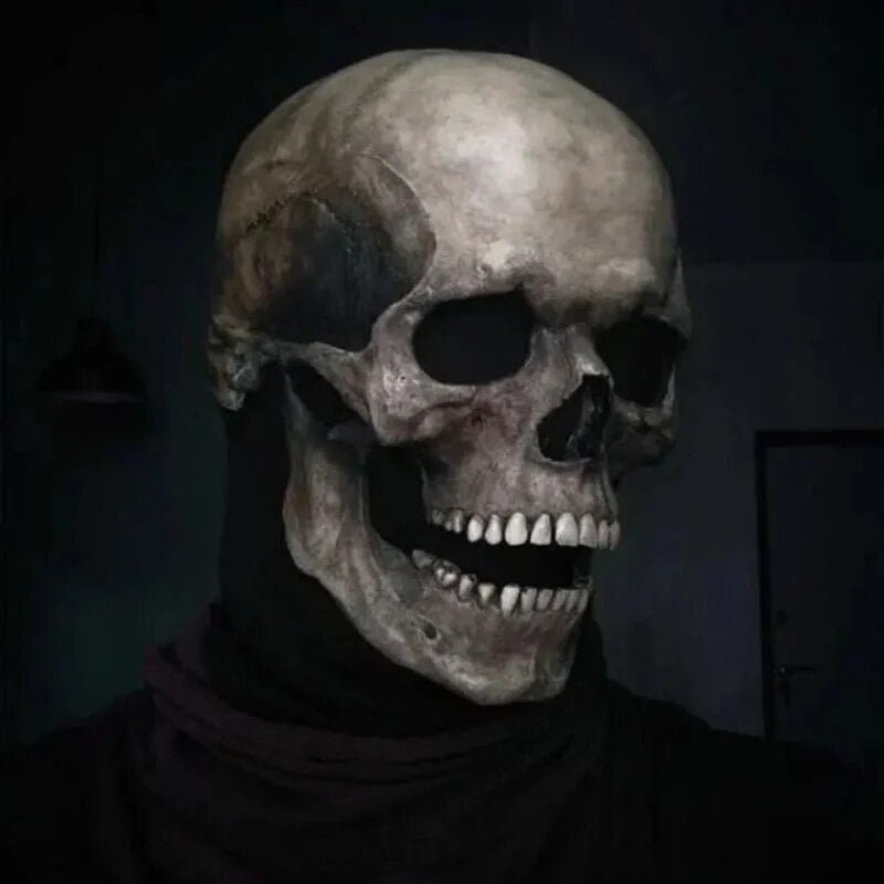 Bewegende Kaak Schedel Masker Volhoofd Latex Halloween Verkleedmasker Anatomisch Realistisch Horror Feest | Sulvida