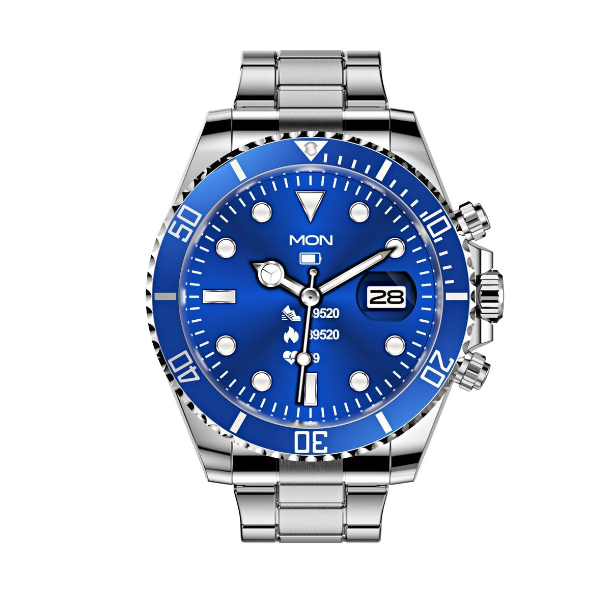 Smartwatch met Bluetooth gespreksfunctie draaibare bezel stalen band multifunctioneel sporthorloge fitness tracker | Sulvida